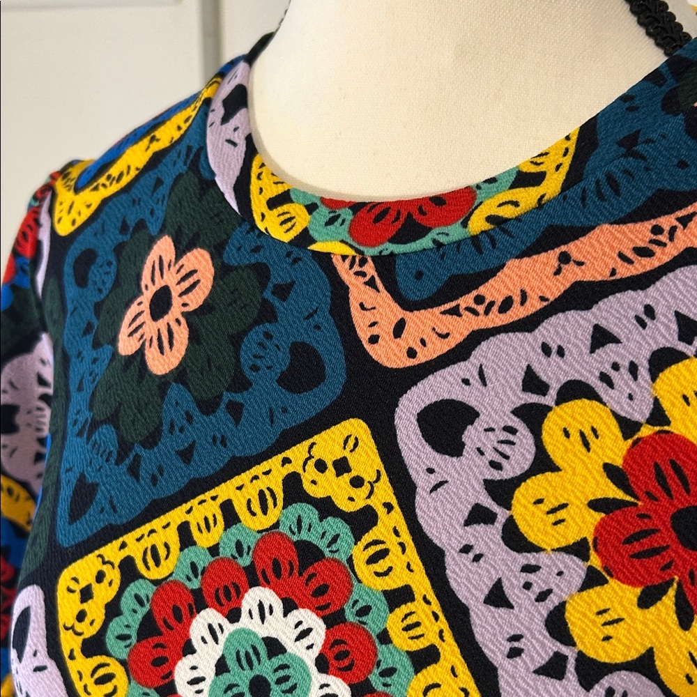 Floral Patchwork Women's Blouse - Picture 3 of 6